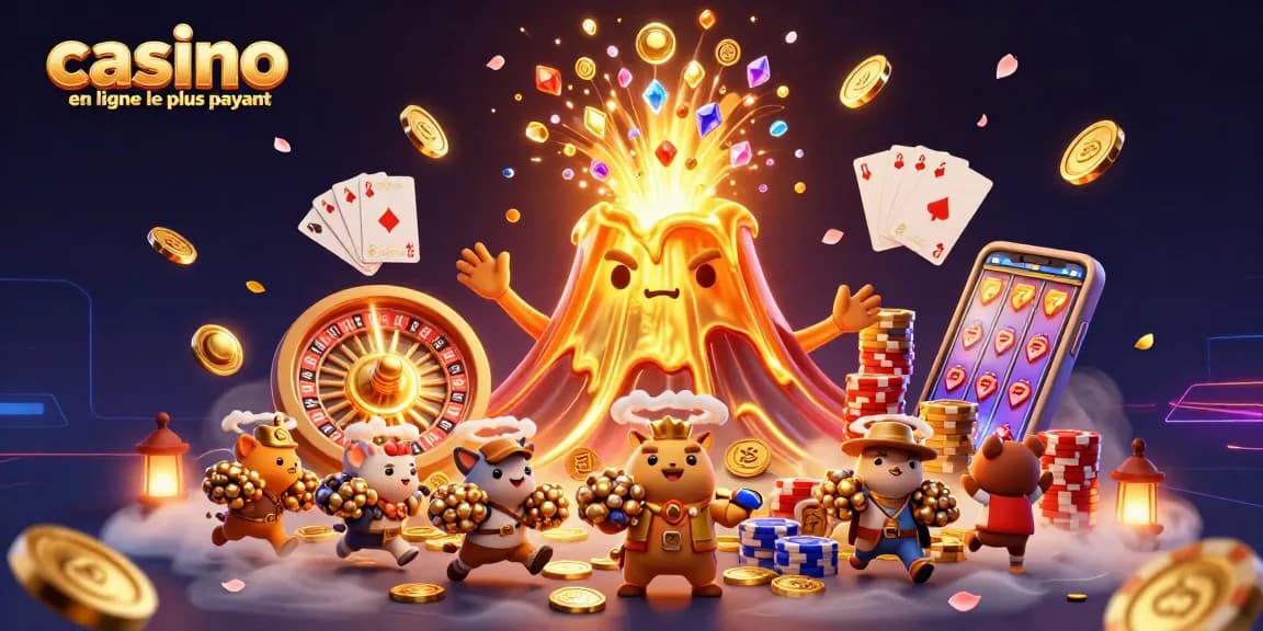 Venez découvrir le casino en ligne le plus payant avec un volcan doré éruptif, des animaux explorateurs, et des trésors scintillants.