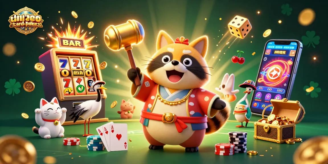Experience thrilling three-card-poker action with vibrant characters and casino elements in this dynamic scene.