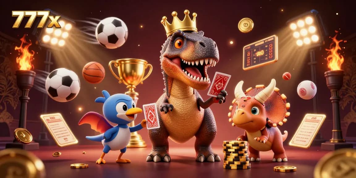 Experience the excitement of 777x with engaging characters in a vibrant casino setting.