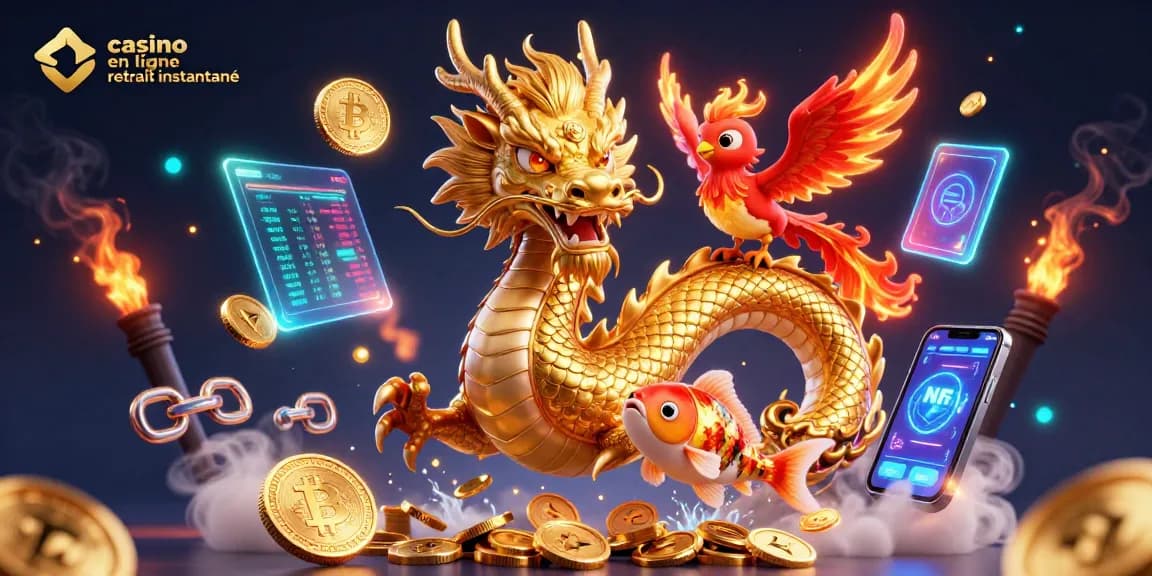 Profitez du casino en ligne retrait instantané avec des personnages fantastiques dans une illustration vivante.