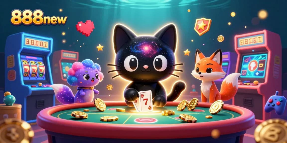 Engage in thrilling gameplay with 888new's vibrant casino scene featuring dynamic characters and captivating game elements.