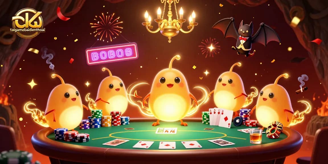 Engage in the thrilling action of taigamebaidienthoai with vibrant glowworms lighting up a cave casino.