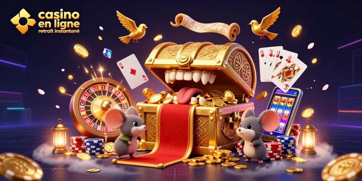 Gagnez avec le casino en ligne retrait instantané, révélant un trésor animé et de l'excitation.