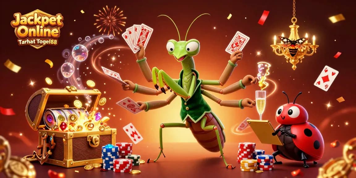 Experience the excitement of Jackpot Online Taruhan Togel88 with this vibrant 3D casino illustration featuring engaging characters and dynamic elements.
