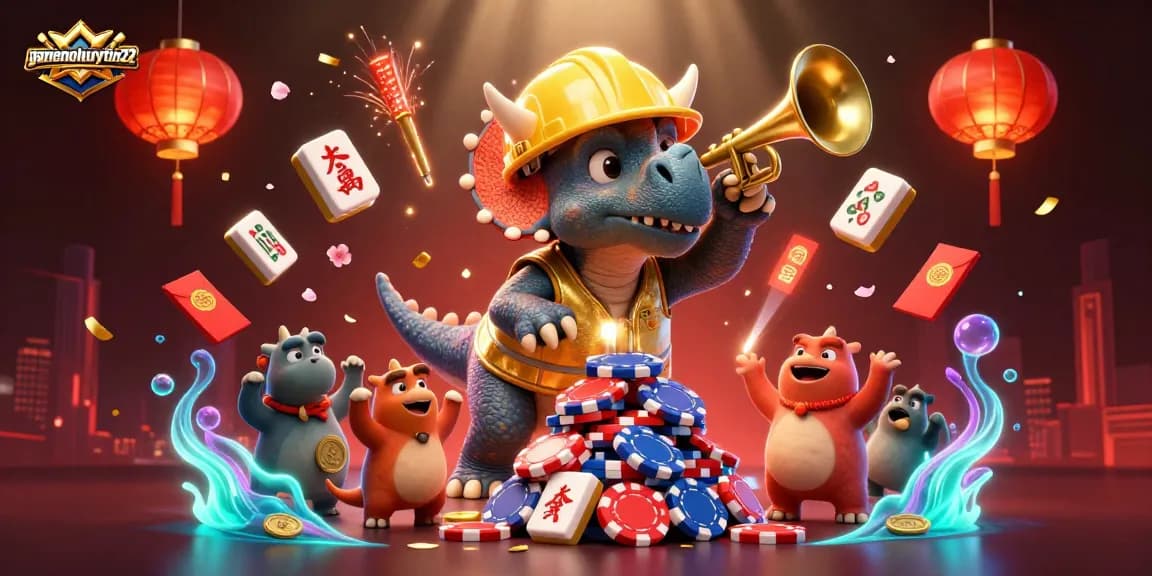 Experience exciting gameplay with gamenohuuytin22's Pai Gow as enjoyable characters create a festive casino atmosphere.