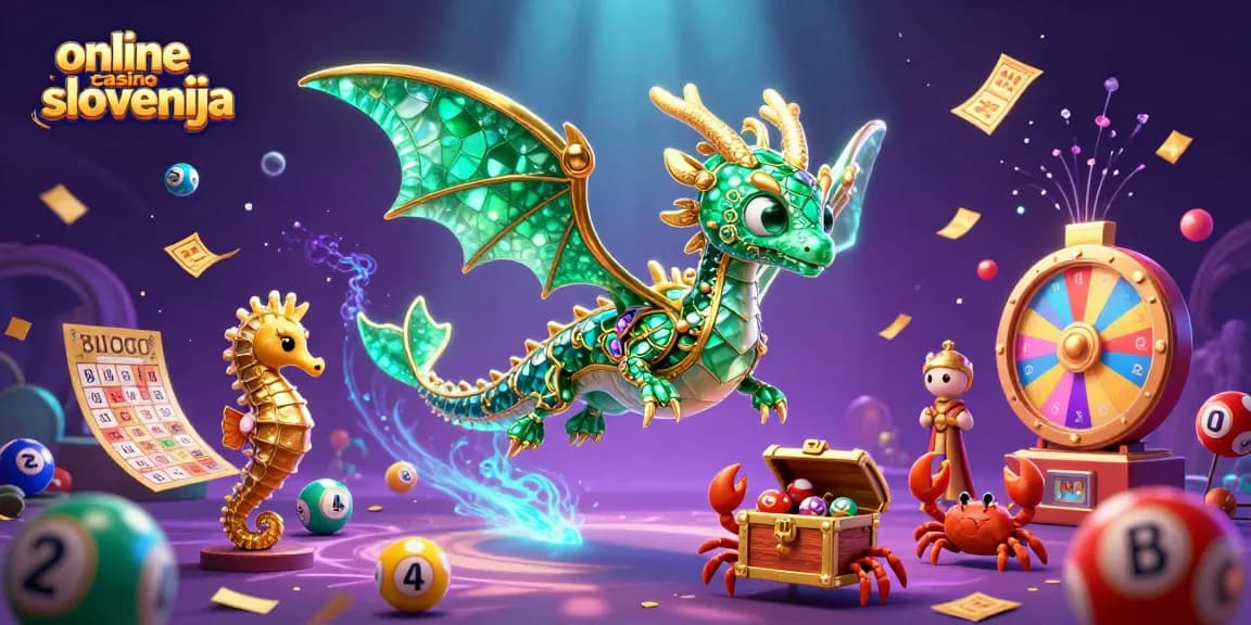 Zabavajte se v online casino v Sloveniji z barvitimi loterijskimi žogicami in srečnimi simboli.