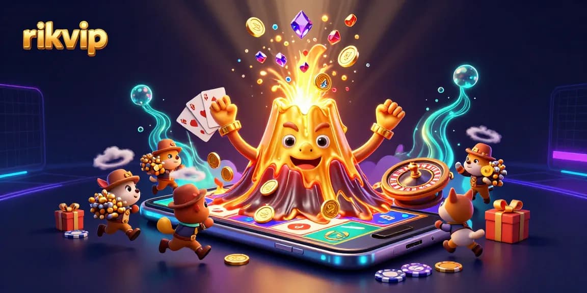 Experience exciting gameplay at rikvip with a vibrant scene filled with treasures and casino elements.