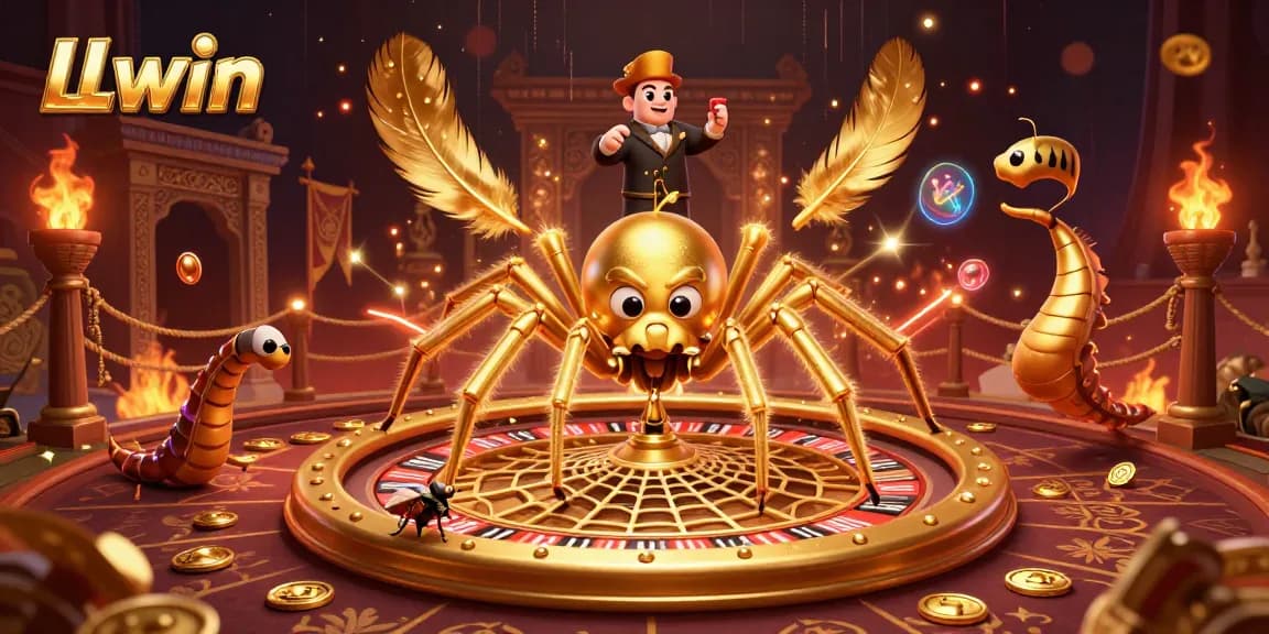 Experience thrilling bets at LLwin's roulette wheel with a golden spider and centipede dealer.