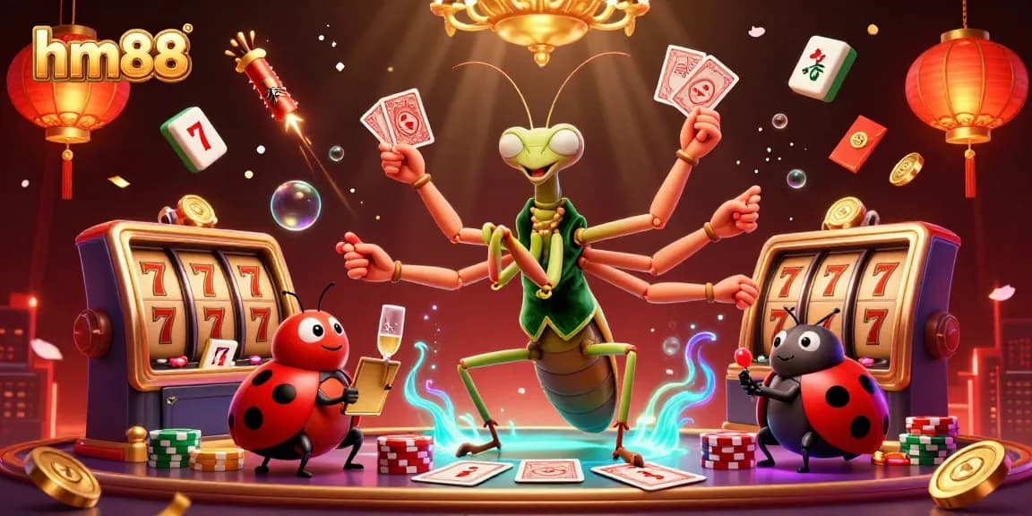 Enjoy exciting gameplay at hm88 with a vibrant 3D illustration showcasing casino winnings and dynamic elements.
