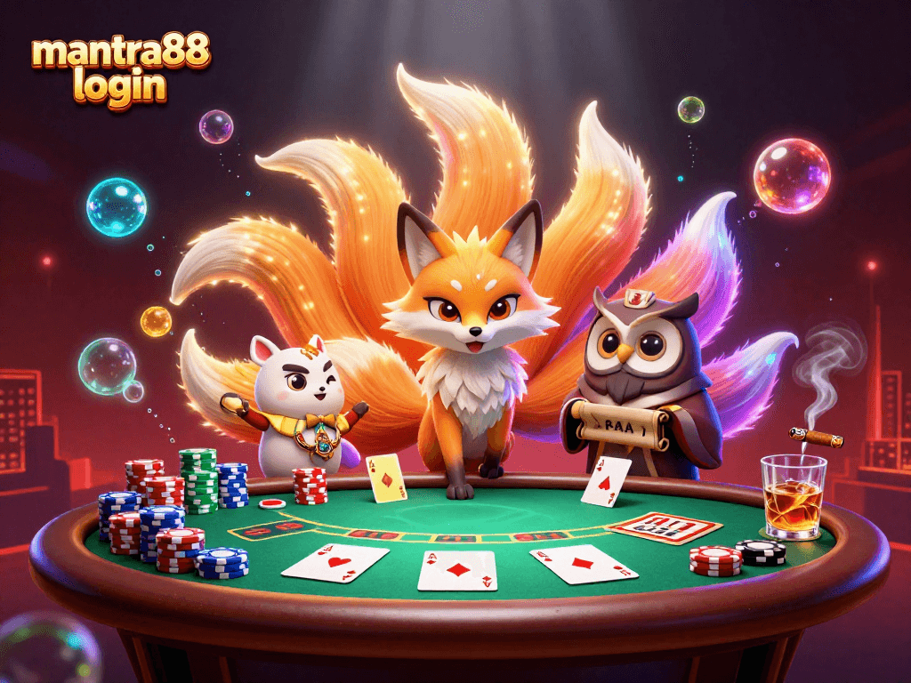 Experience the thrill of playing at mantra88 login with vibrant colors and casino excitement on display.