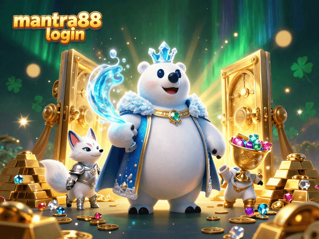 Engage in thrilling gameplay with mantra88 login in this vibrant 3D casino illustration featuring adventure and treasures.