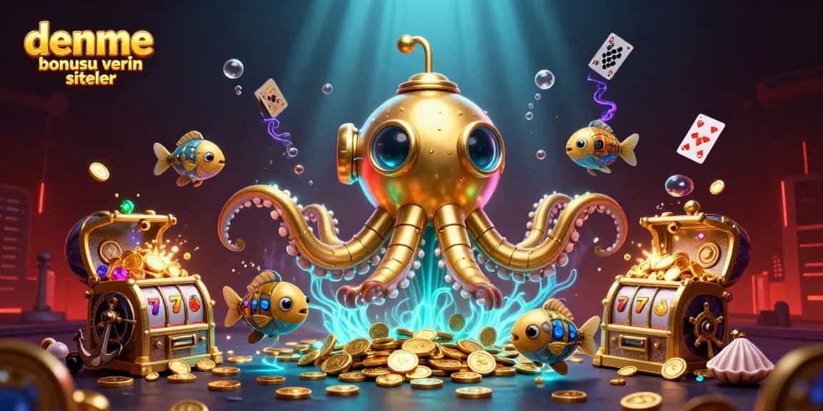 Engaging scene with deneme bonusu veren siteler characters and slot machines ready for action, showcasing vibrant casino fun.