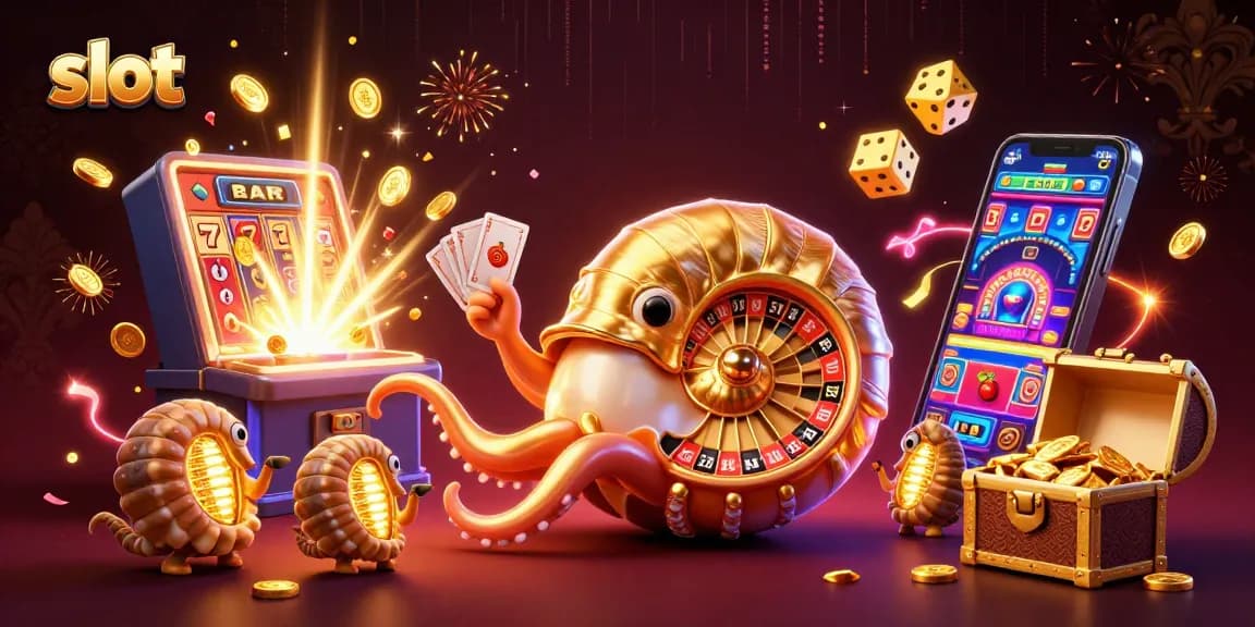 Experience thrilling slot action with shiny jackpots, golden coins, and gaming excitement.
