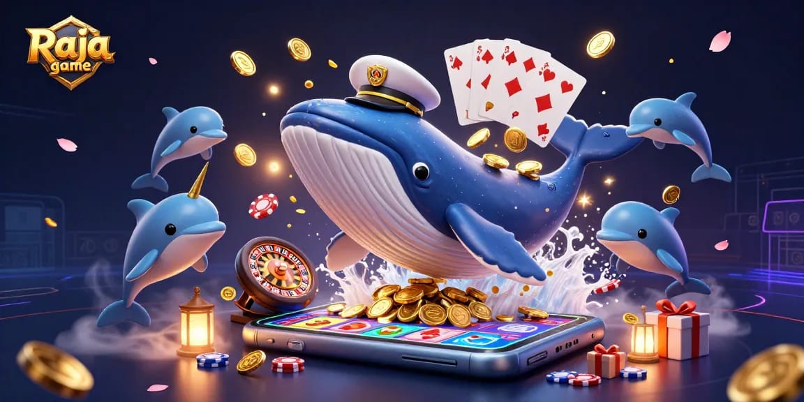Engage with Raja game through thrilling whale and narwhal adventures amidst casino excitement.