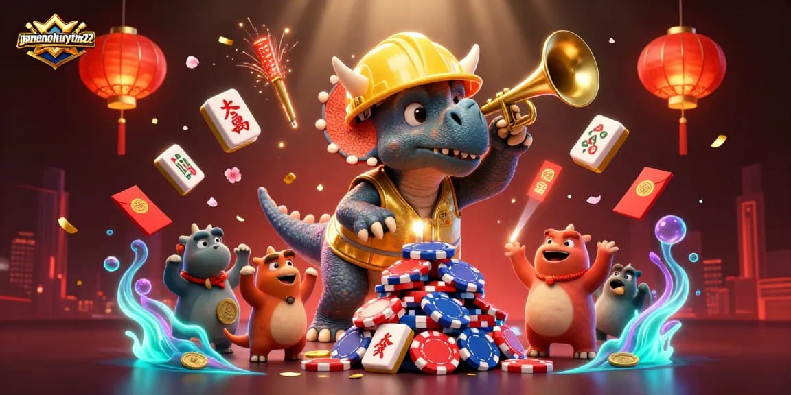 Experience exciting gameplay with gamenohuuytin22's Pai Gow as enjoyable characters create a festive casino atmosphere.