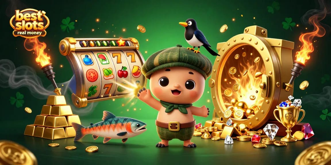Engage with the best online slots real money featuring vibrant characters and dynamic slot elements.