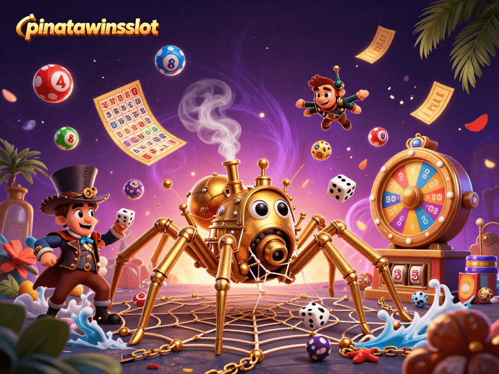 Experience vibrant gameplay with pinatawinsslot's dynamic characters amidst a colorful casino scene.