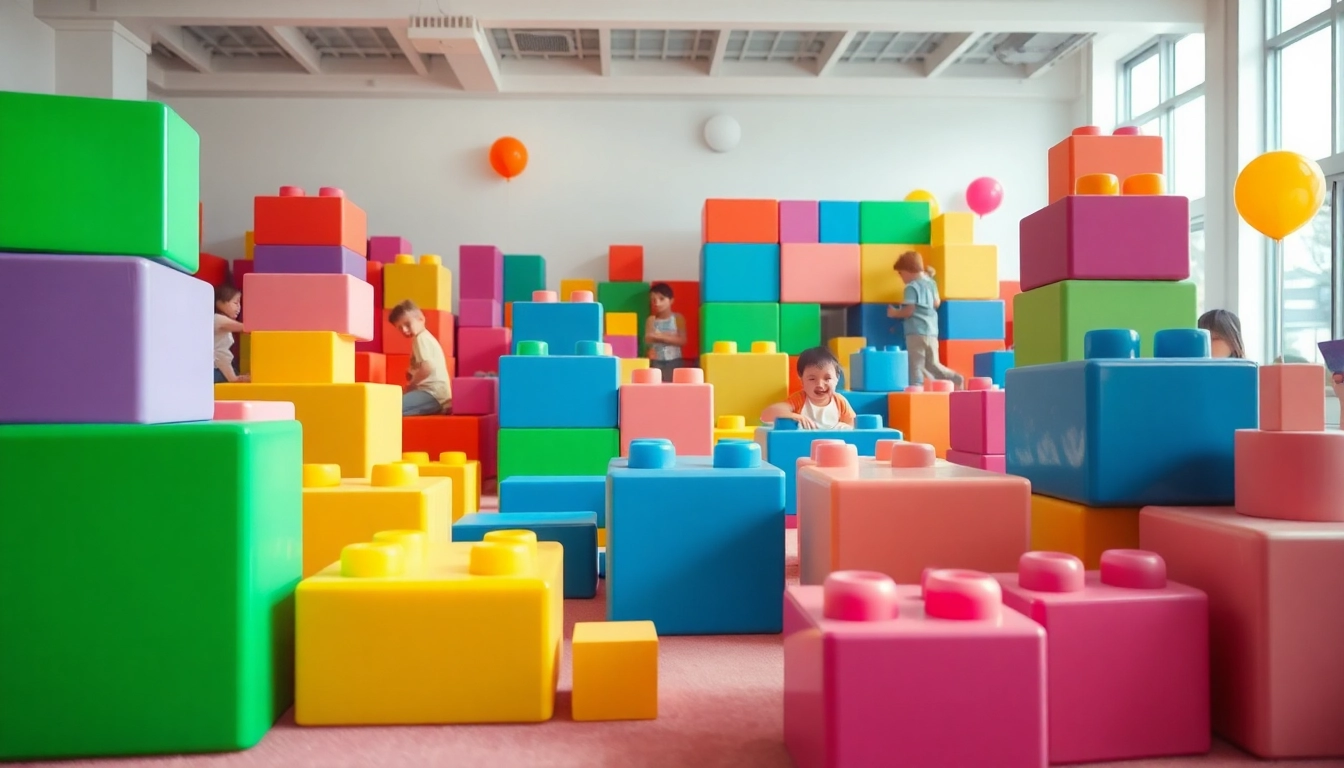 Engage with giant building blocks to create epic adventures and discover more playful designs.