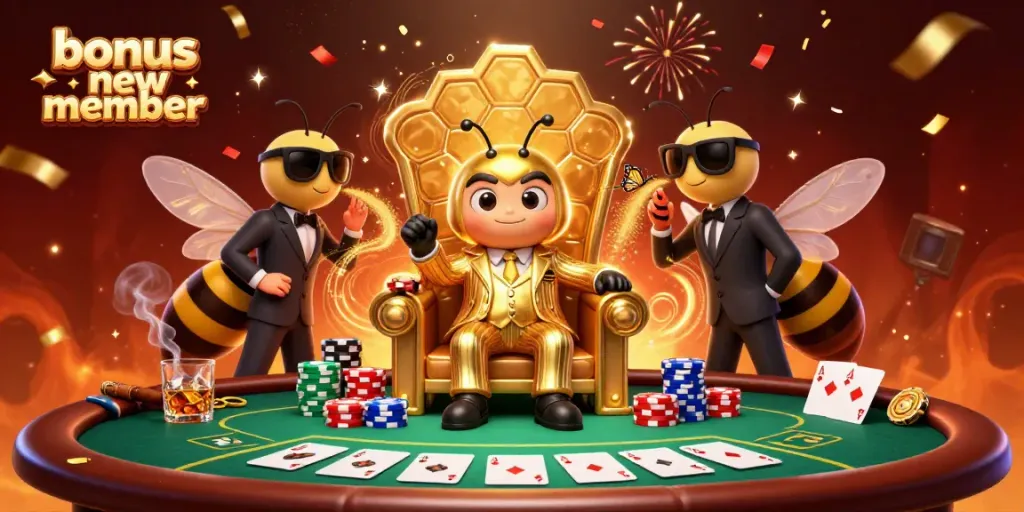 Experience the thrill of the bonus new member offer illustrated with vibrant casino elements.