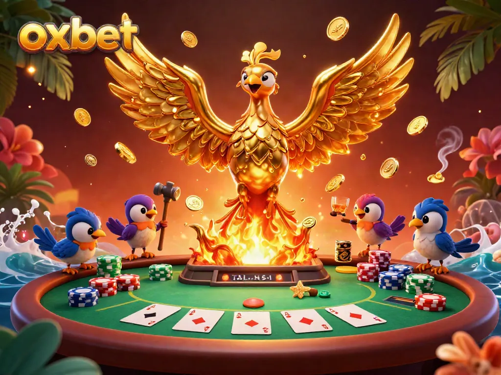 Engage in thrilling gameplay with the golden phoenix revealing exciting poker moments at OXBET casino.