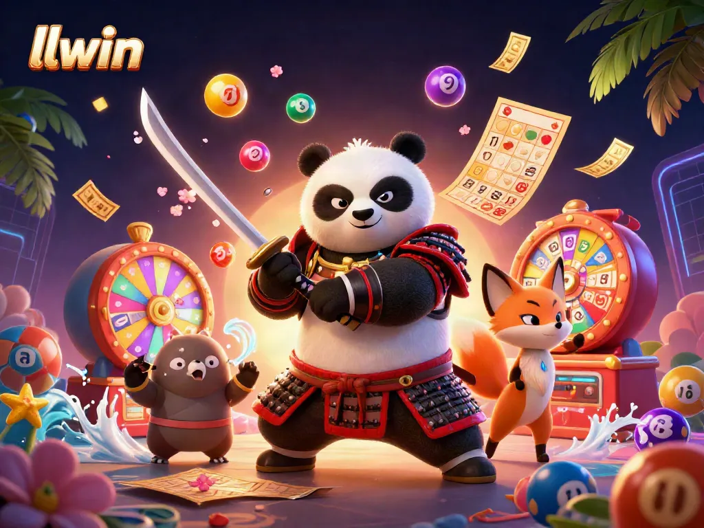 Experience the thrill of llwin with our dynamic 3D casino scene featuring samurai panda and ninja fox.