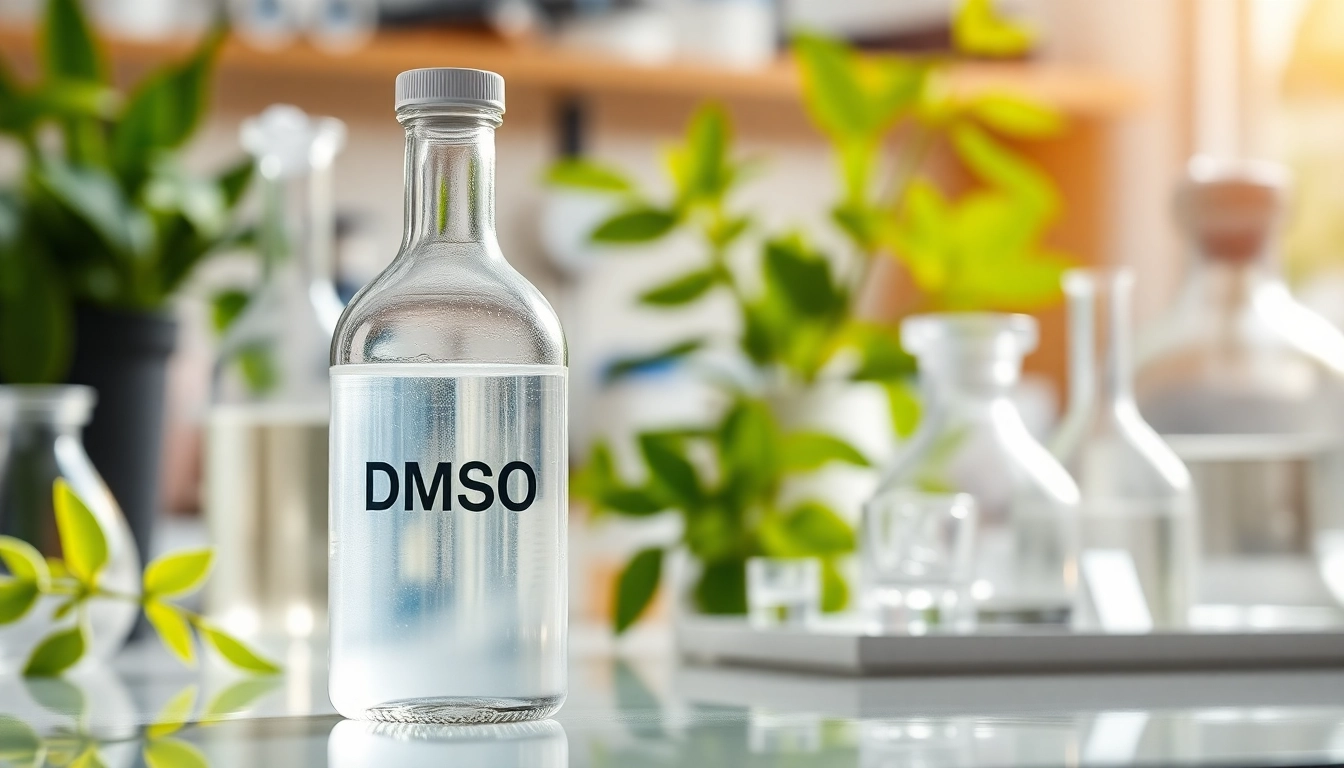 Demonstrating the purity of dmso organic in a bright laboratory setting with natural elements.