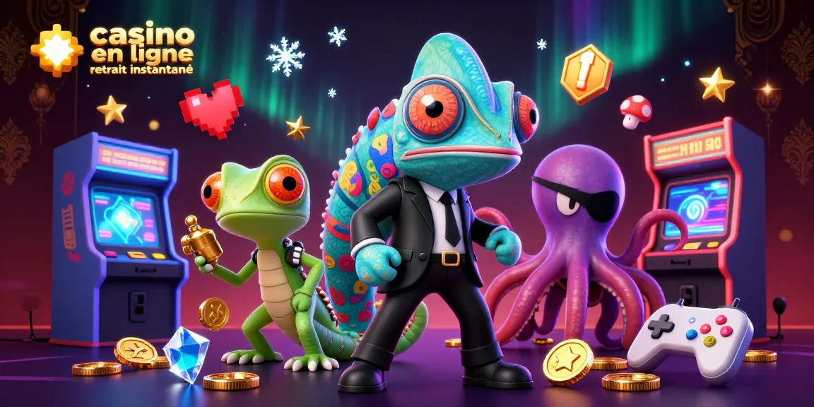 Profitez du casino en ligne retrait instantané avec des personnages animés dans un univers dynamique et coloré.