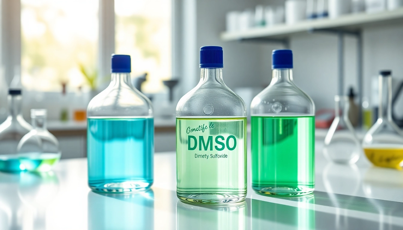 Explore the benefits of dmso organic in a lab setting with clean glass containers.