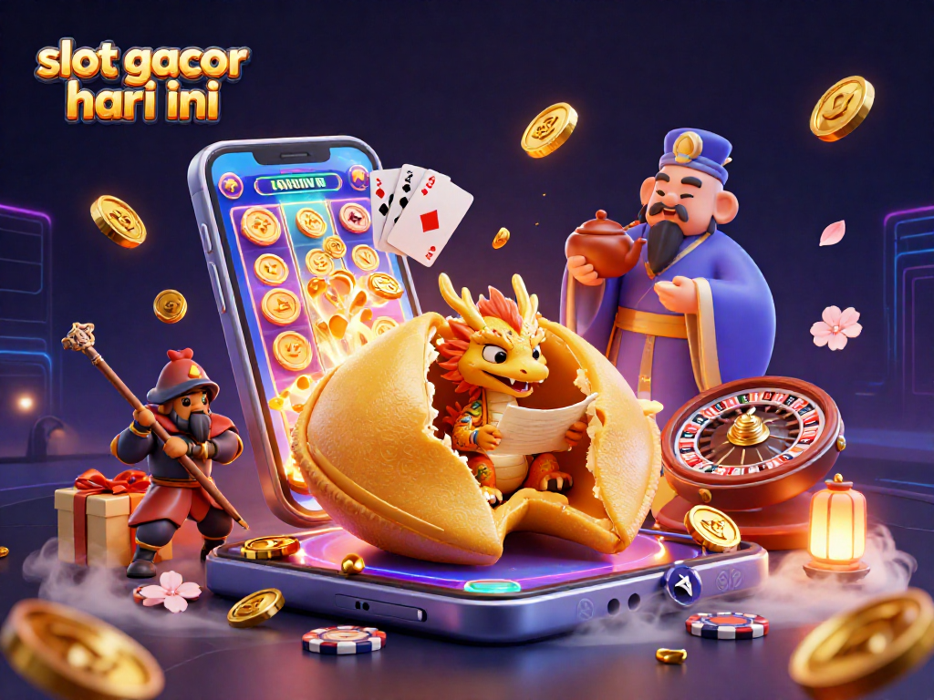Engage with slot gacor hari ini through vibrant 3D casino scene brimming with dynamic game elements.