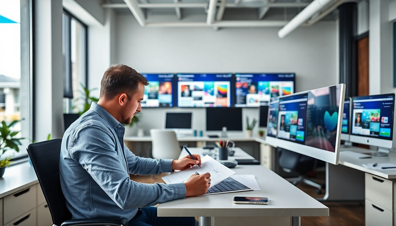 Creating engaging web design edmonton visuals in a collaborative workspace.
