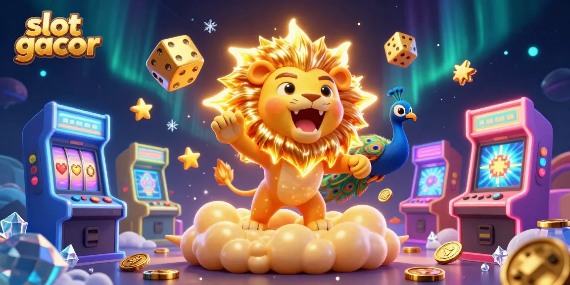 Permainan slot gacor dengan bonus jackpot bersinar di dalam ilustrasi 3D yang menarik.