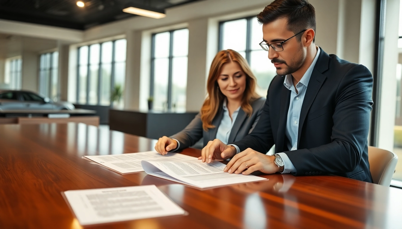 Couple discussing Family Law Financial Agreements in a modern office setting, highlighting trust and clarity.