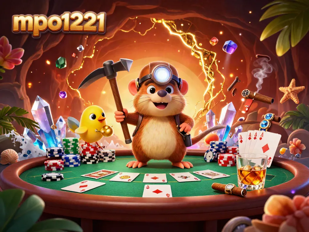 Engage in thrilling gameplay on mpo1221 with this vibrant treasure hunter scene full of excitement.