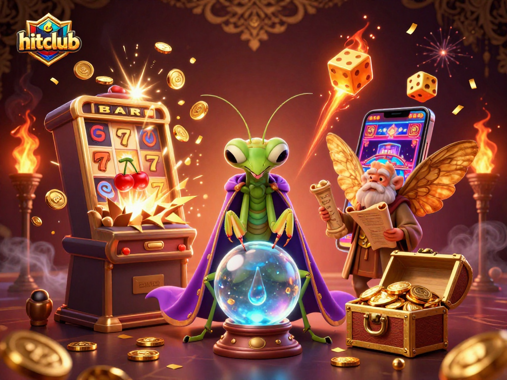 Hitclub invites players to explore a vibrant casino world filled with slot machines and fortune tellers.