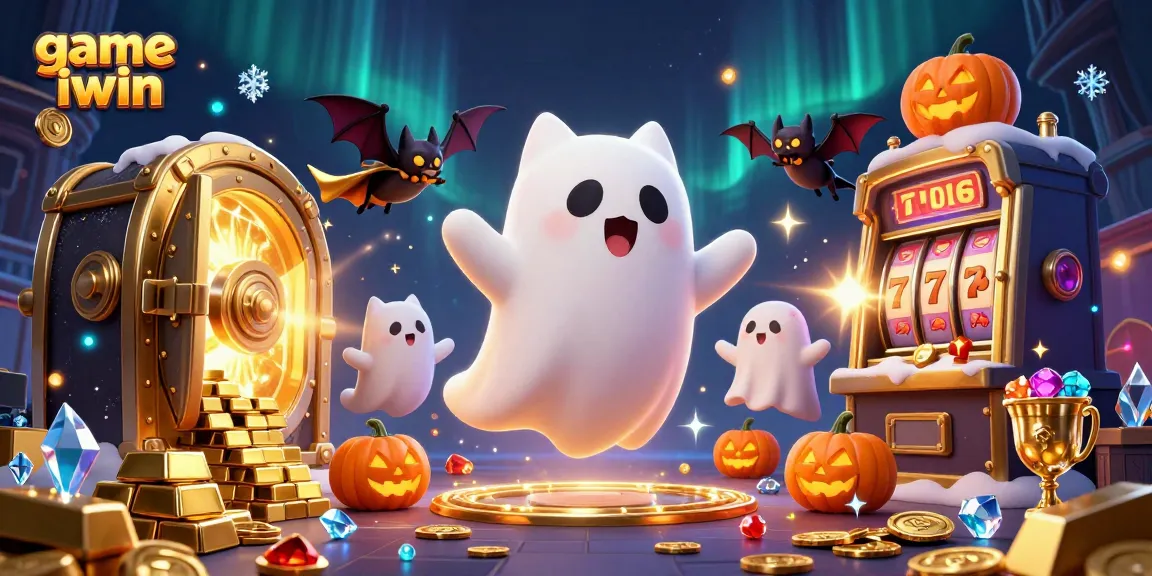 Engage in thrilling gameplay with game iwin and discover a vibrant haunted casino scene teeming with treasures.