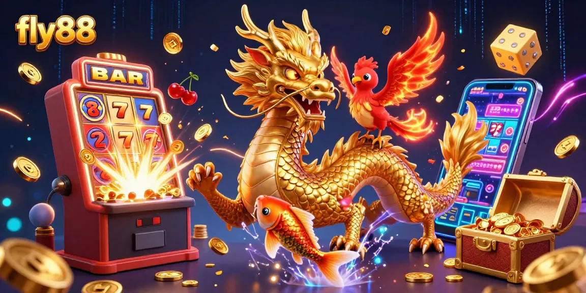 Experience thrilling wins at fly88 with vibrant casino action featuring dragons and jackpots!