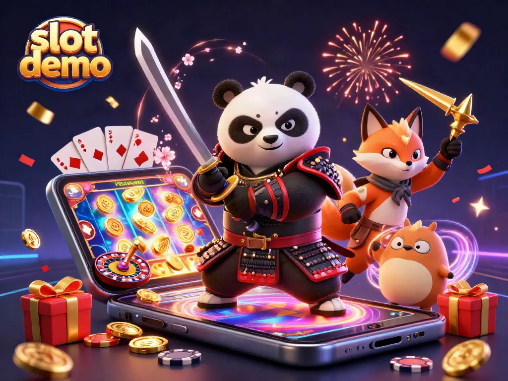 Experience thrilling gameplay with slot demo featuring a samurai panda, ninja fox, and magical tanuki.