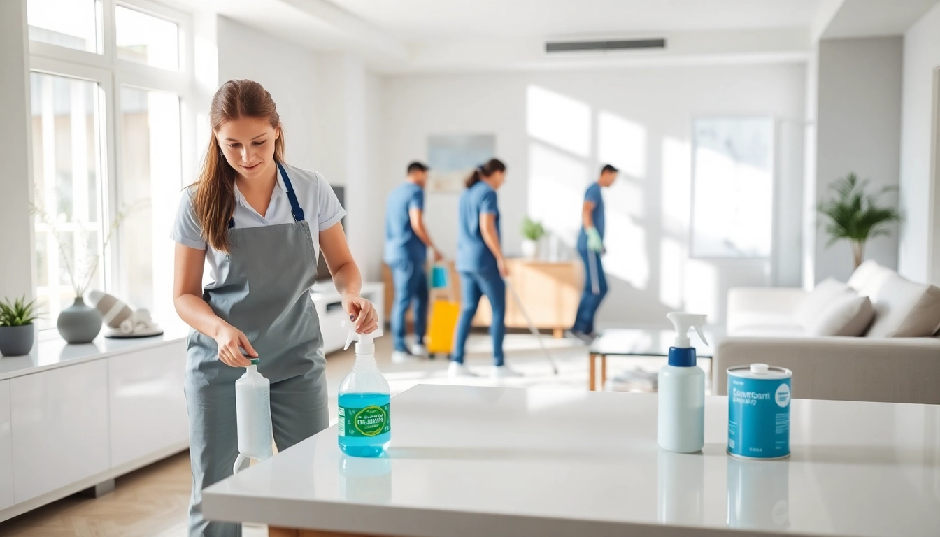 Efficient bond cleaning Brisbane service showcasing dedicated professionals ensuring a spotless apartment.