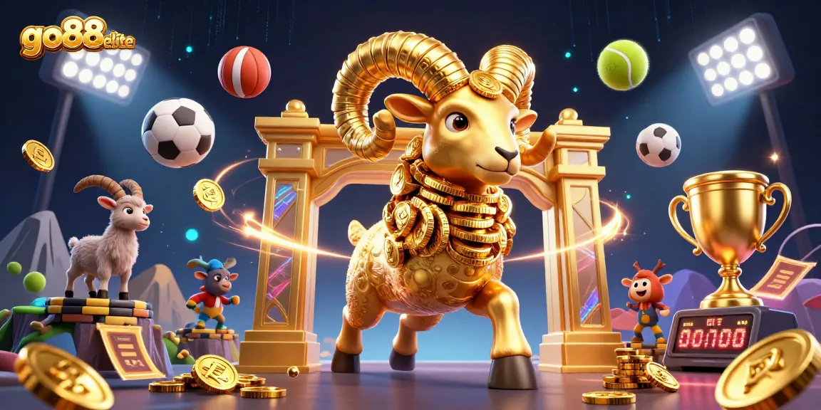 Experience thrilling gameplay with go88elite as golden ram bursts through a casino world.