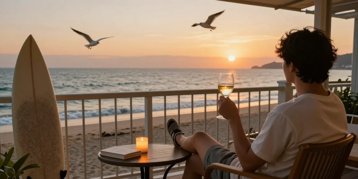 Relaxing ocean view experience at 여수op with sunset ambiance and cozy outdoor setting.