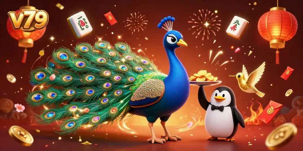 Experience thrilling gameplay at v79 with our dynamic casino scene featuring colorful characters and festive elements.