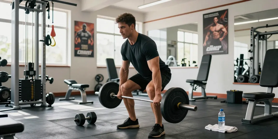 Pharmaqo shop lifting weights in a bright gym setting, showcasing energy and performance.