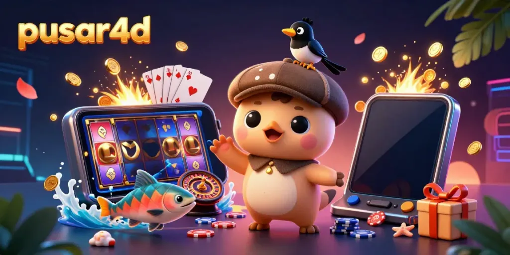 Engage with pusar4d's vibrant slot scene featuring playful characters and dynamic game elements in stunning 3D.