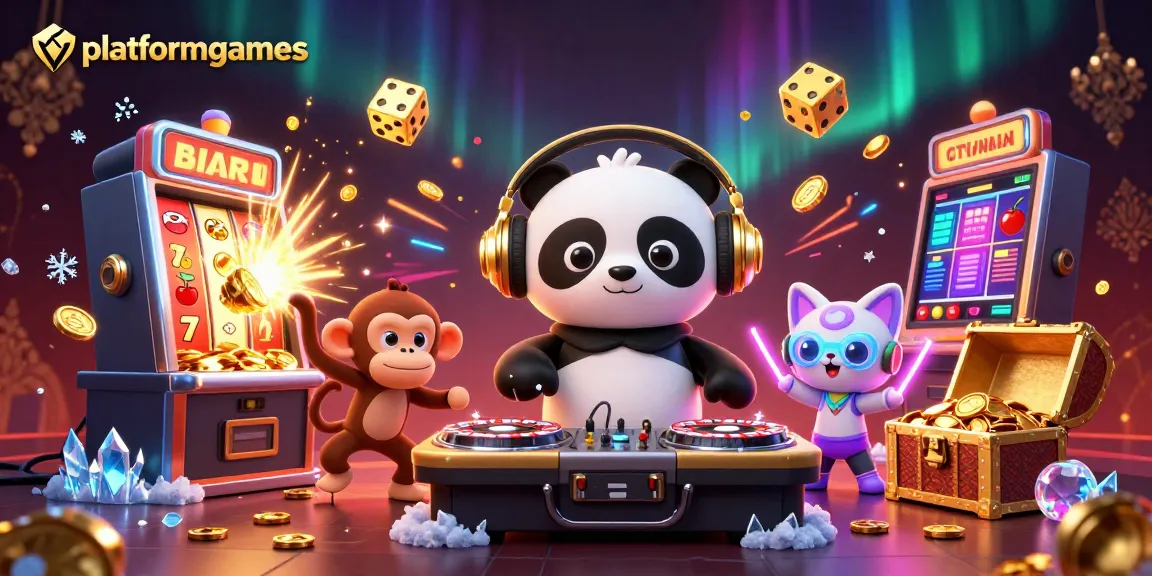 Experience excitement at platformgames with a 3D DJ panda and vibrant casino elements.
